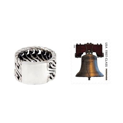 Alternate image for Mens Handcrafted Sterling Silver Band Ring Fire Lord