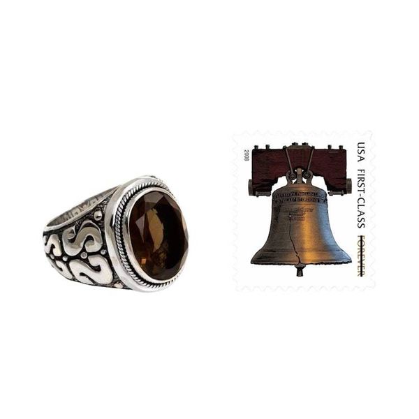 Alternate image for Mens Unique Sterling Silver and Smoky Quartz Ring Java Shadow