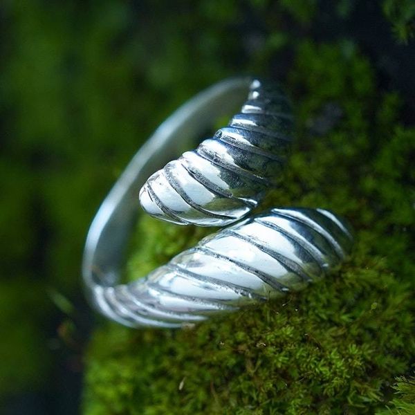 Alternate image for Modern Swirl-Patterned Sterling Silver Wrap Ring from Bali Inner Waves