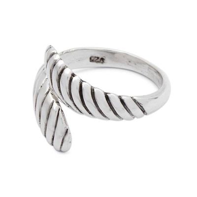 Alternate image for Modern Swirl-Patterned Sterling Silver Wrap Ring from Bali Inner Waves