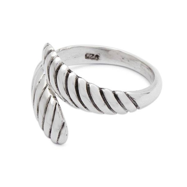 Alternate image for Modern Swirl-Patterned Sterling Silver Wrap Ring from Bali Inner Waves