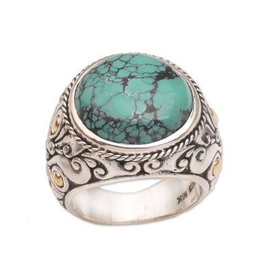 Alternate image for Mens Reconstituted Turquoise and Silver Ring Taru Tree