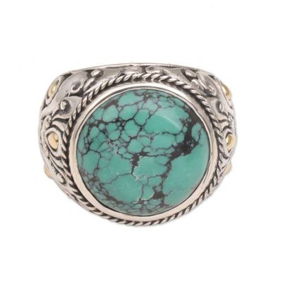 Alternate image for Mens Reconstituted Turquoise and Silver Ring Taru Tree