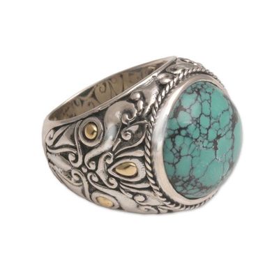 Alternate image for Mens Reconstituted Turquoise and Silver Ring Taru Tree