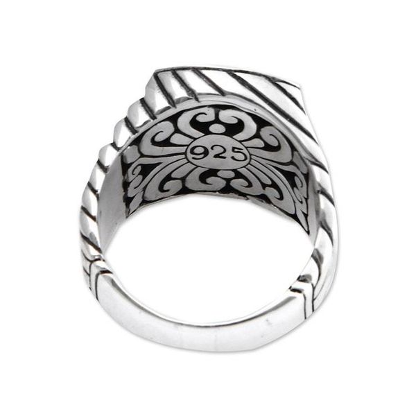 Alternate image for Mens sterling silver ring Batik Shield