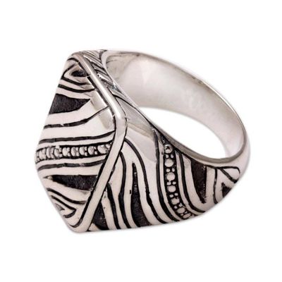Alternate image for Mens Handcrafted Sterling Silver Ring from Indonesia Energy Path