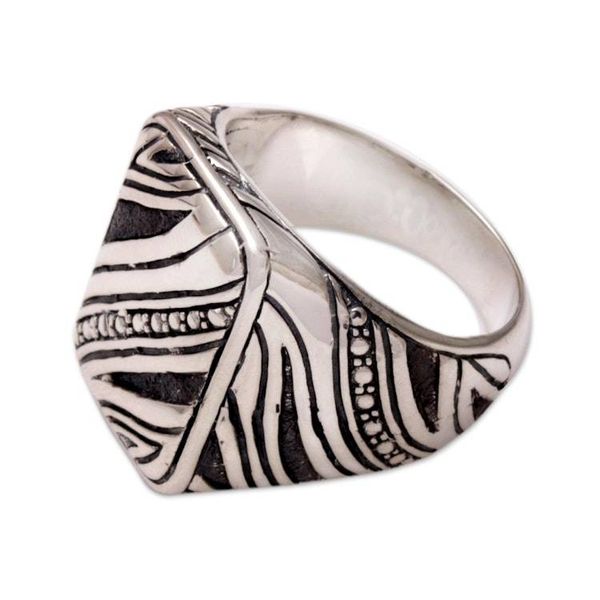 Alternate image for Mens Handcrafted Sterling Silver Ring from Indonesia Energy Path