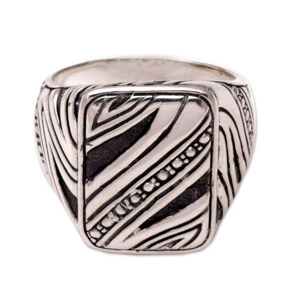 Alternate image for Mens Handcrafted Sterling Silver Ring from Indonesia Energy Path