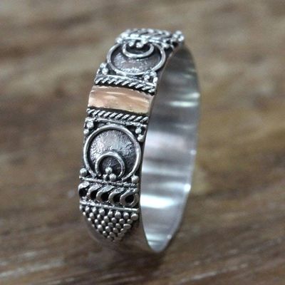 Alternate image for Ornate Balinese Artisan Crafted Ring with 18k Gold Love Vow