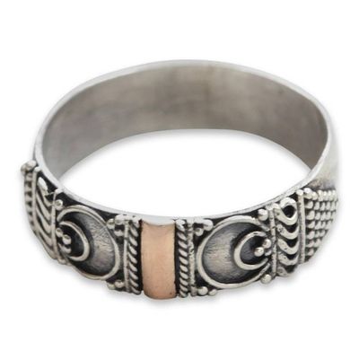 Alternate image for Ornate Balinese Artisan Crafted Ring with 18k Gold Love Vow