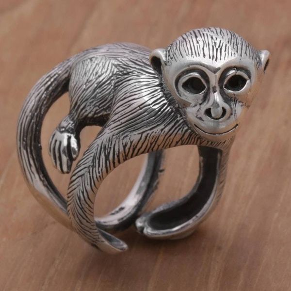Alternate image for 925 Sterling Silver Monkey Wrap Ring from Indonesia Amusing Monkey