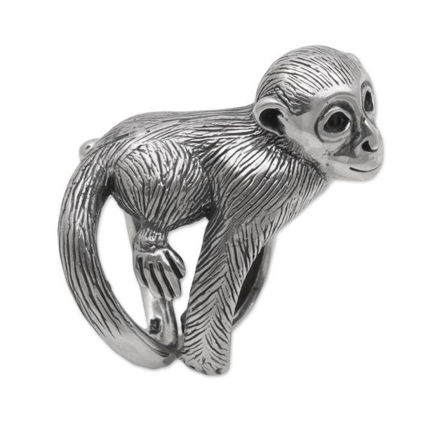 Alternate image for 925 Sterling Silver Monkey Wrap Ring from Indonesia Amusing Monkey