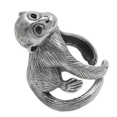 Alternate image for 925 Sterling Silver Monkey Wrap Ring from Indonesia Amusing Monkey