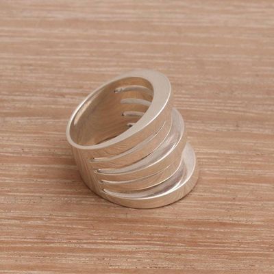 Alternate image for Modern Sterling Silver Band Ring High Five