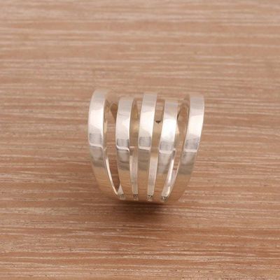 Alternate image for Modern Sterling Silver Band Ring High Five