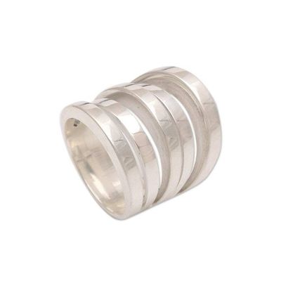 Alternate image for Modern Sterling Silver Band Ring High Five
