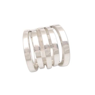 Alternate image for Modern Sterling Silver Band Ring High Five