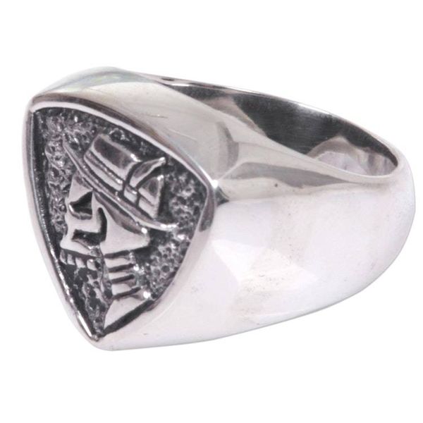 Alternate image for Hand Made Sterling Silver Skull Signet Ring from Indonesia Dapper Skull
