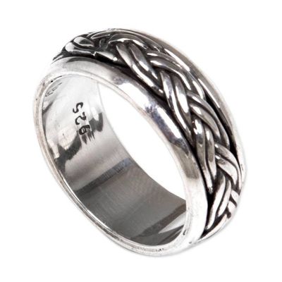 Alternate image for Hand Made Sterling Silver Spinner Meditation Ring from Bali Eternal Bond