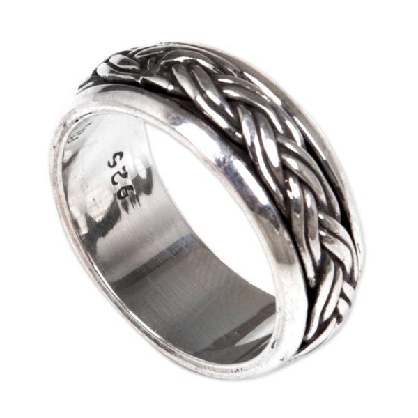 Alternate image for Hand Made Sterling Silver Spinner Meditation Ring from Bali Eternal Bond