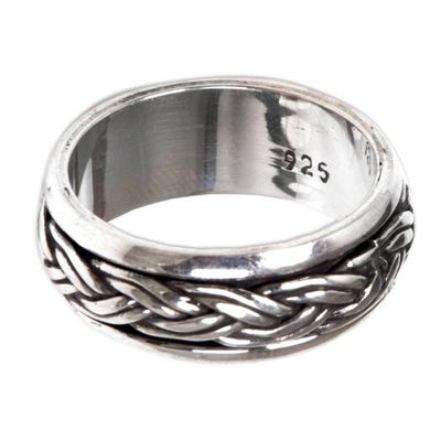 Alternate image for Hand Made Sterling Silver Spinner Meditation Ring from Bali Eternal Bond