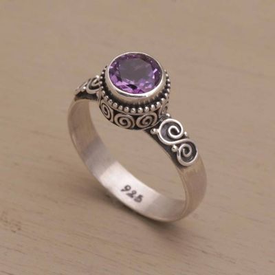 Primary image for Amethyst Single Stone Ring in Sterling Silver Shadow Of The Crown
