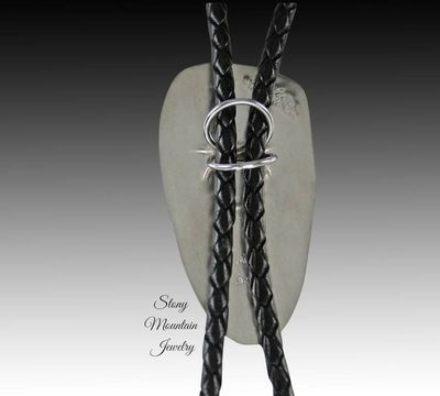 Alternate image for Handcrafted Boulder Opal Designer Bolo Tie, Unique Custom Wedding Bolo Tie, Modern One of a Kind Sterling Silver Bolo Ties for Men or Women