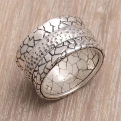 Primary image for Mens Modern Sterling Silver Band Ring Cobbled Paths