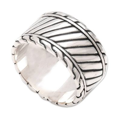 Alternate image for Mens sterling silver ring Dragon Path
