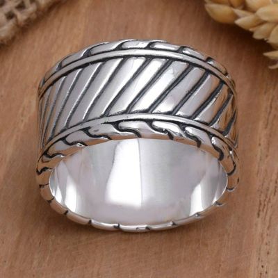 Alternate image for Mens sterling silver ring Dragon Path