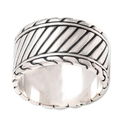 Alternate image for Mens sterling silver ring Dragon Path