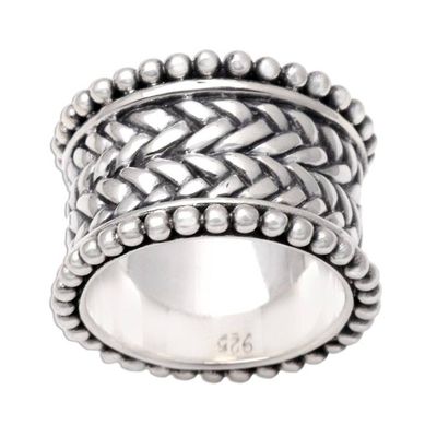 Alternate image for Hand Made Sterling Silver Band Ring Woven Wonder