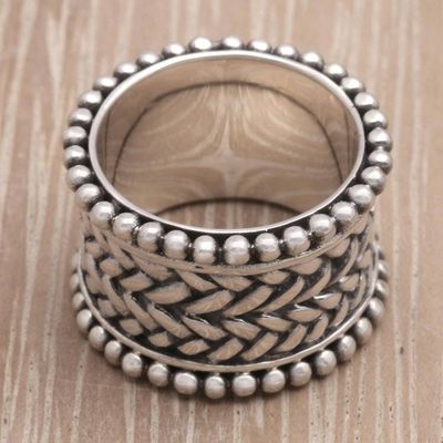 Alternate image for Hand Made Sterling Silver Band Ring Woven Wonder