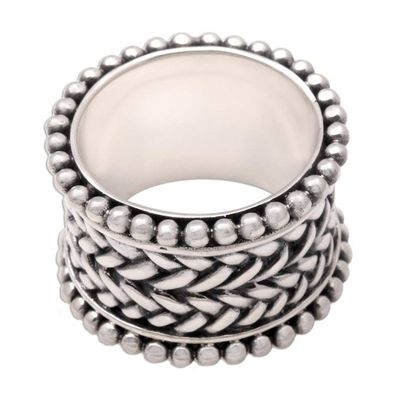 Alternate image for Hand Made Sterling Silver Band Ring Woven Wonder