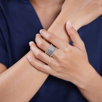 Alternate image for Hand Made Sterling Silver Band Ring Woven Wonder