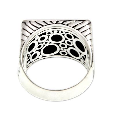 Alternate image for Mens Handcrafted Sterling Silver Signet Ring Ancient Fortress
