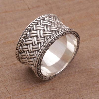 Alternate image for Handmade Sterling Silver Band Ring from Indonesia Silver Strands