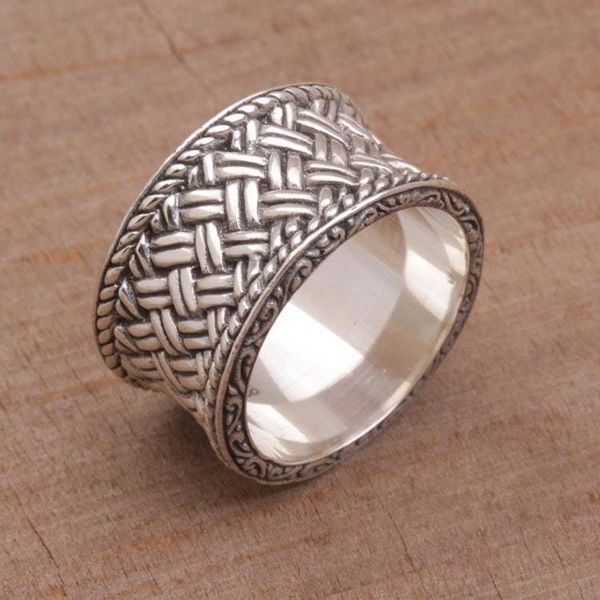 Alternate image for Handmade Sterling Silver Band Ring from Indonesia Silver Strands