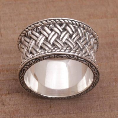 Alternate image for Handmade Sterling Silver Band Ring from Indonesia Silver Strands