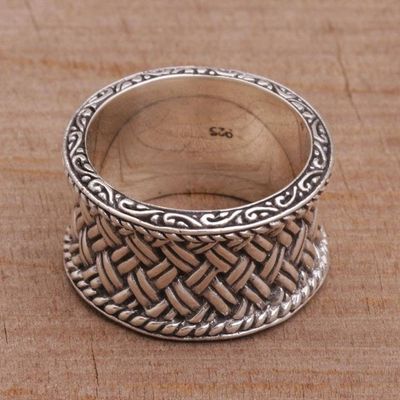 Alternate image for Handmade Sterling Silver Band Ring from Indonesia Silver Strands