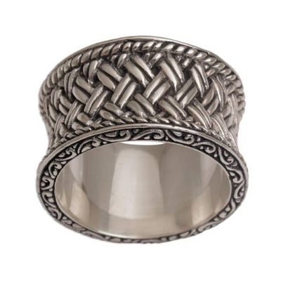 Alternate image for Handmade Sterling Silver Band Ring from Indonesia Silver Strands