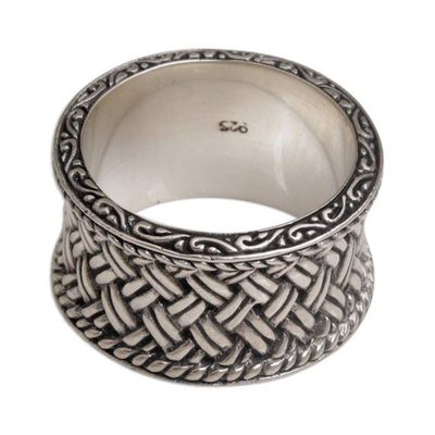 Alternate image for Handmade Sterling Silver Band Ring from Indonesia Silver Strands