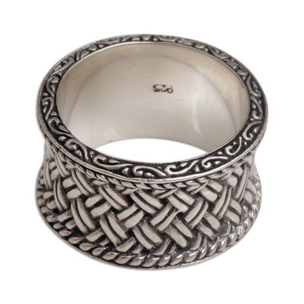 Alternate image for Handmade Sterling Silver Band Ring from Indonesia Silver Strands