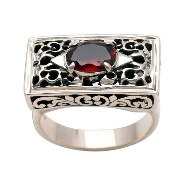 Alternate image for Sterling Silver and Garnet Ring Royal Coronation