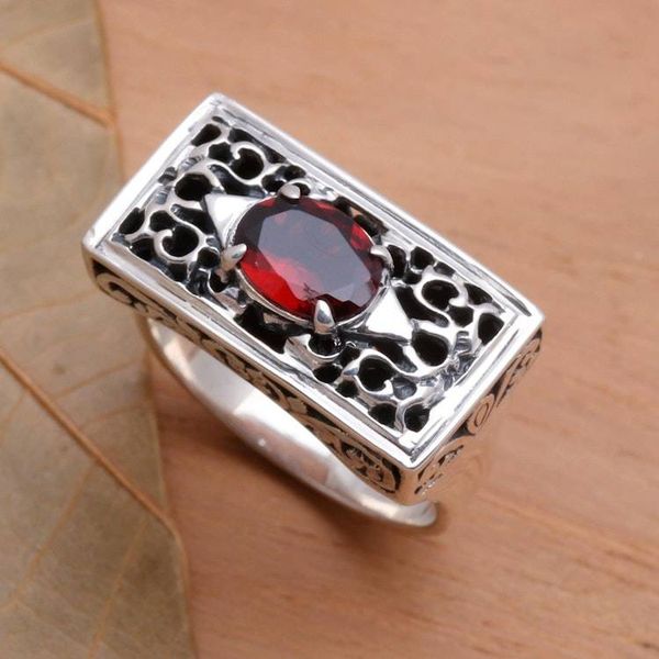 Alternate image for Sterling Silver and Garnet Ring Royal Coronation