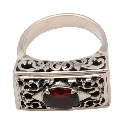 Alternate image for Sterling Silver and Garnet Ring Royal Coronation