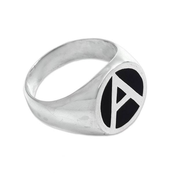 Alternate image for A Motif Sterling Silver Signet Ring Crafted in Bali Dark A