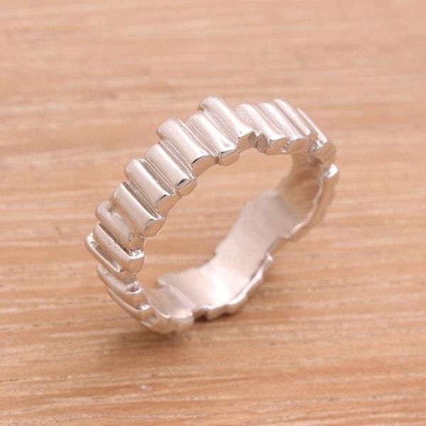 Alternate image for Javanese Sterling Silver High Polish Wavy Bar Band Ring Hallucination Bars