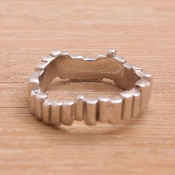 Alternate image for Javanese Sterling Silver High Polish Wavy Bar Band Ring Hallucination Bars