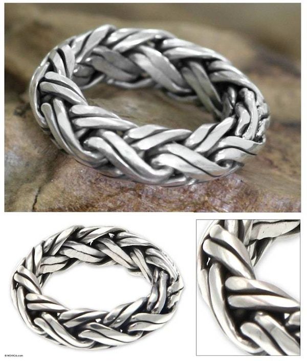 Alternate image for Mens Indonesian Sterling Silver Ring Gallant